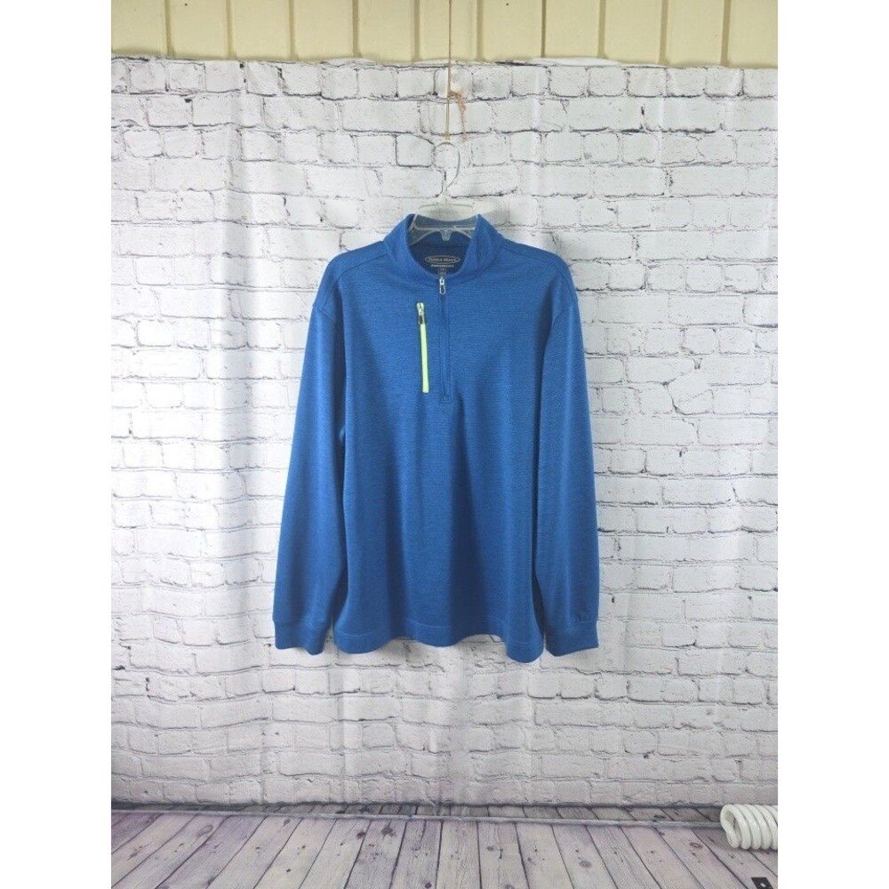 PEBBLE BEACH Performance Men's XL Blue 1/4 ZIP Pullover